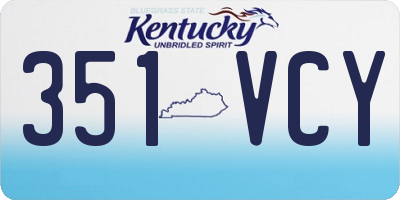 KY license plate 351VCY