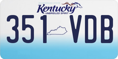 KY license plate 351VDB