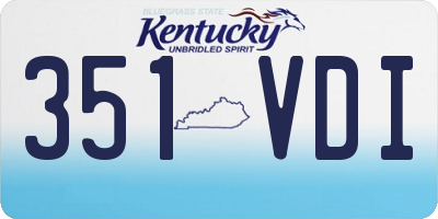 KY license plate 351VDI