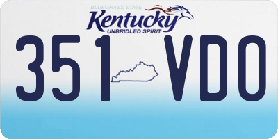 KY license plate 351VDO