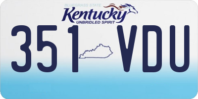 KY license plate 351VDU
