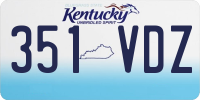 KY license plate 351VDZ
