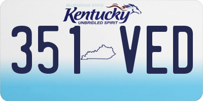 KY license plate 351VED