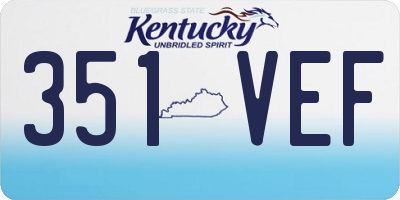 KY license plate 351VEF