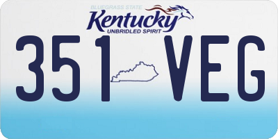 KY license plate 351VEG