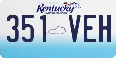 KY license plate 351VEH