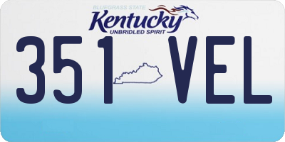 KY license plate 351VEL