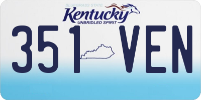 KY license plate 351VEN