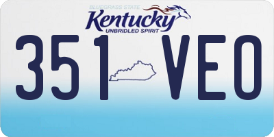 KY license plate 351VEO