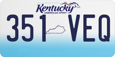 KY license plate 351VEQ