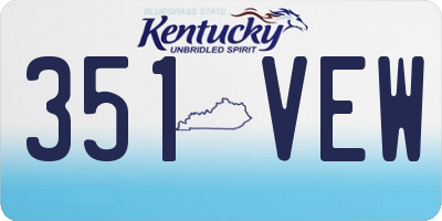 KY license plate 351VEW