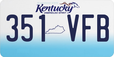 KY license plate 351VFB