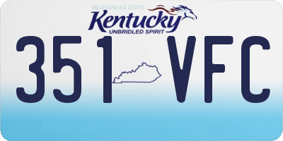 KY license plate 351VFC