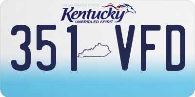 KY license plate 351VFD