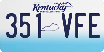 KY license plate 351VFE