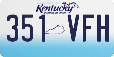 KY license plate 351VFH
