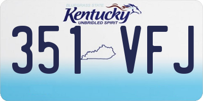KY license plate 351VFJ