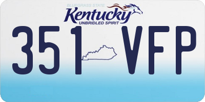 KY license plate 351VFP