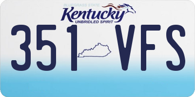 KY license plate 351VFS