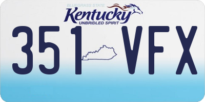 KY license plate 351VFX