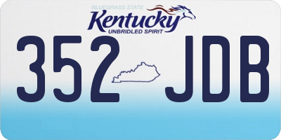 KY license plate 352JDB