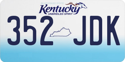 KY license plate 352JDK