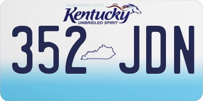 KY license plate 352JDN