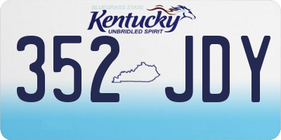 KY license plate 352JDY