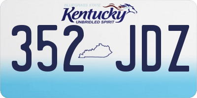KY license plate 352JDZ