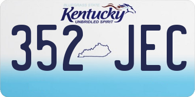 KY license plate 352JEC