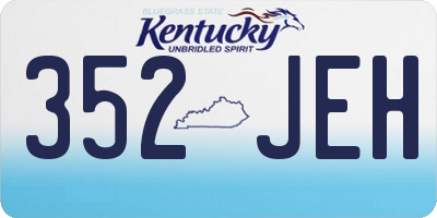 KY license plate 352JEH