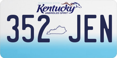 KY license plate 352JEN