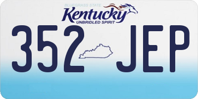 KY license plate 352JEP