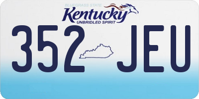 KY license plate 352JEU