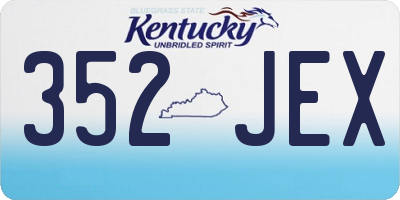 KY license plate 352JEX