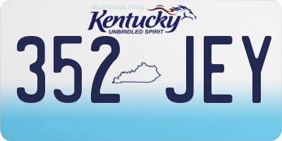 KY license plate 352JEY