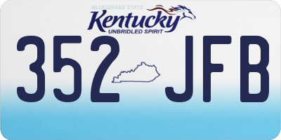 KY license plate 352JFB