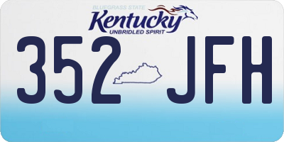 KY license plate 352JFH