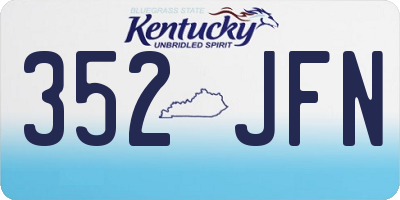 KY license plate 352JFN
