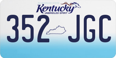 KY license plate 352JGC