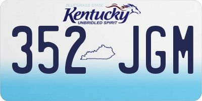 KY license plate 352JGM