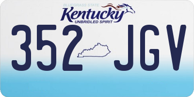 KY license plate 352JGV