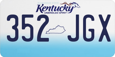 KY license plate 352JGX