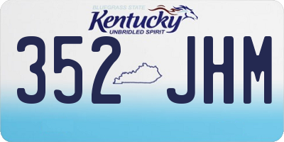 KY license plate 352JHM