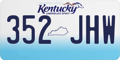 KY license plate 352JHW