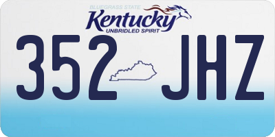 KY license plate 352JHZ