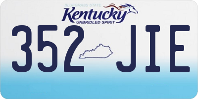 KY license plate 352JIE