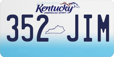 KY license plate 352JIM