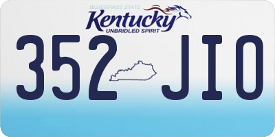 KY license plate 352JIO