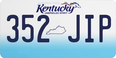 KY license plate 352JIP